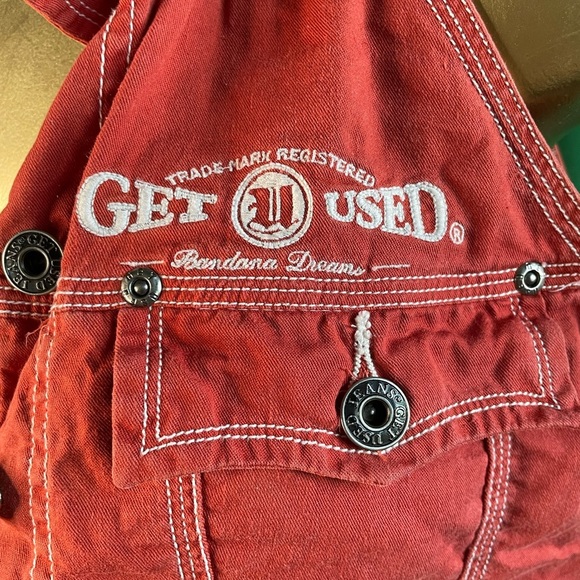 Vintage Get Used Authentic Jeans Burnt Orange Utility Vest Denim Circa early 90s - Picture 8 of 14